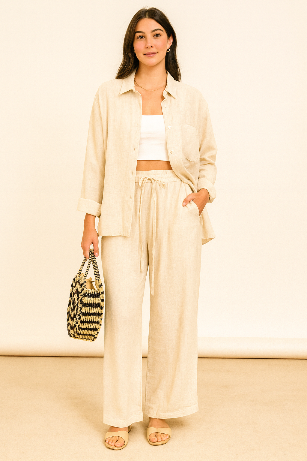 Linen Relaxed Fit Co-ord Set