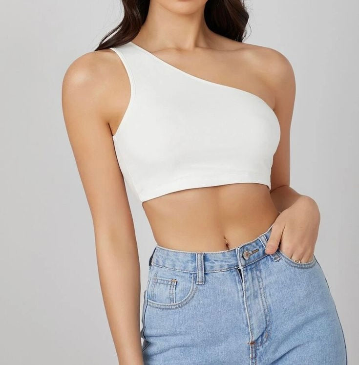 One shoulder crop top