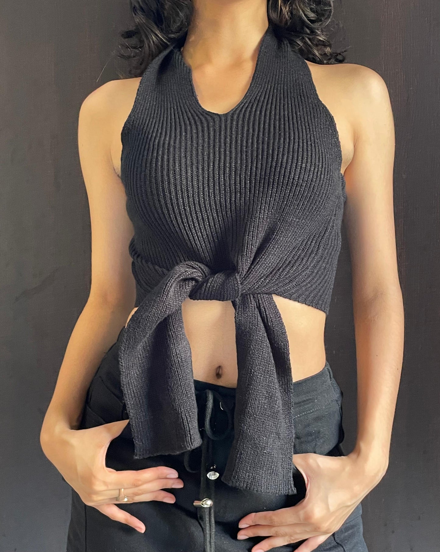 The "Knotted Rib Knit Halter Top"