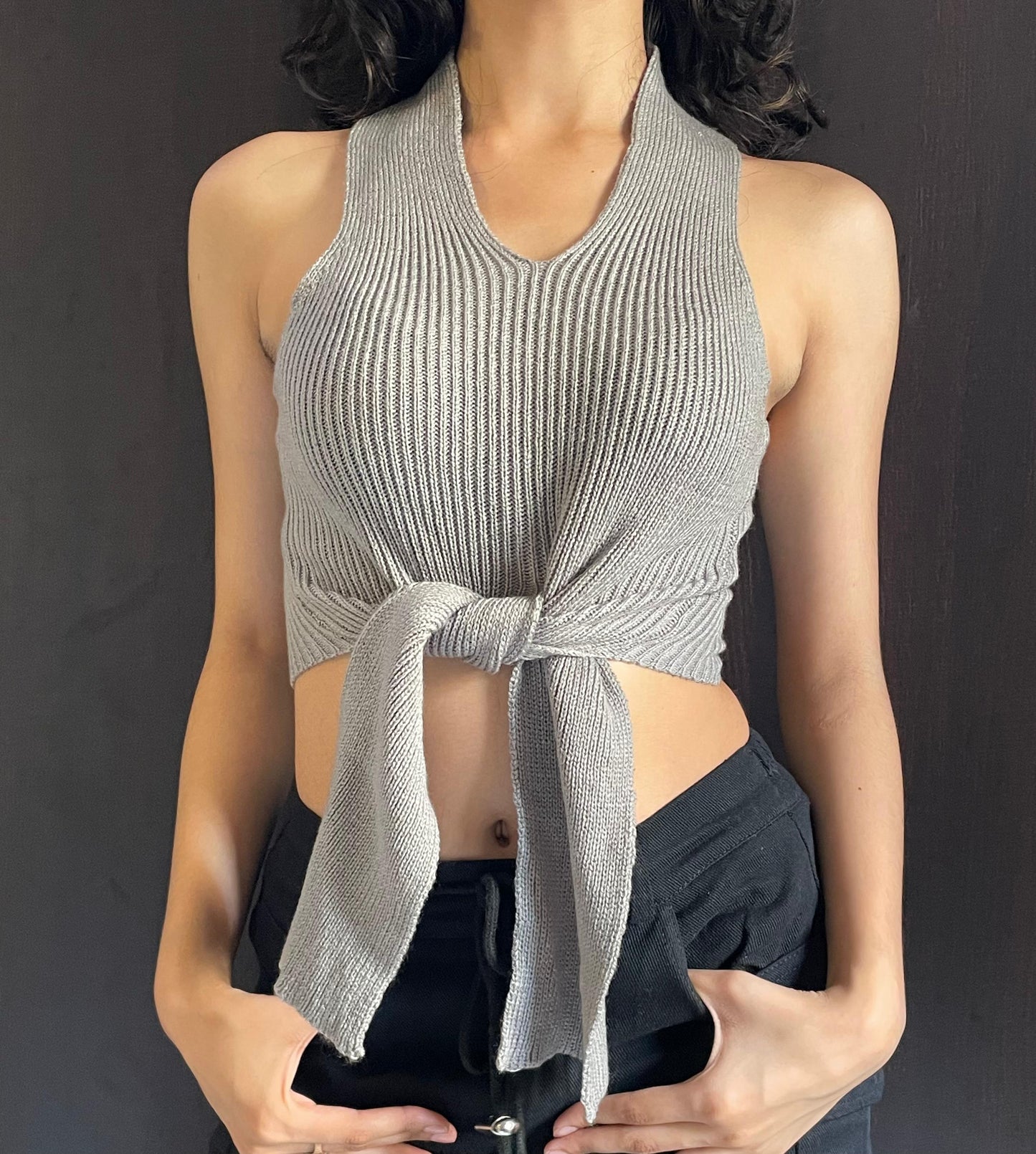The "Knotted Rib Knit Halter Top"