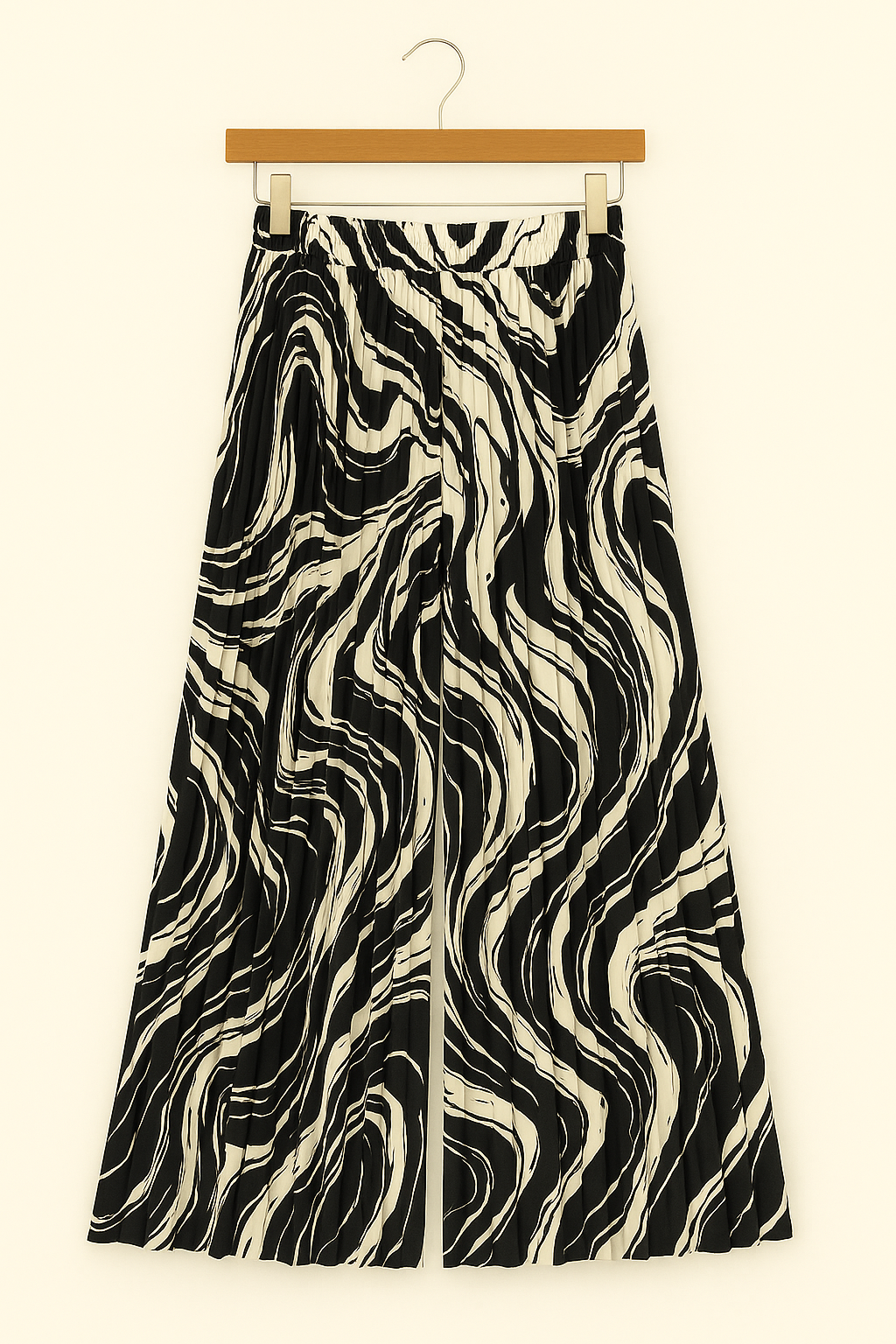 Marble wave pleated pants