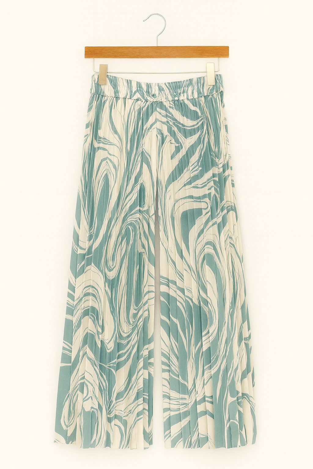 Marble wave pleated pants