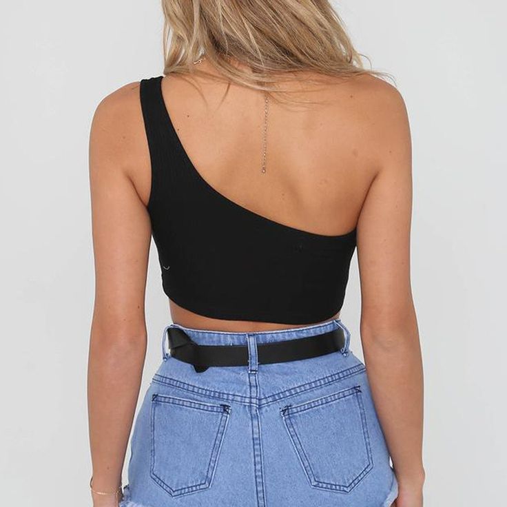 One shoulder crop top