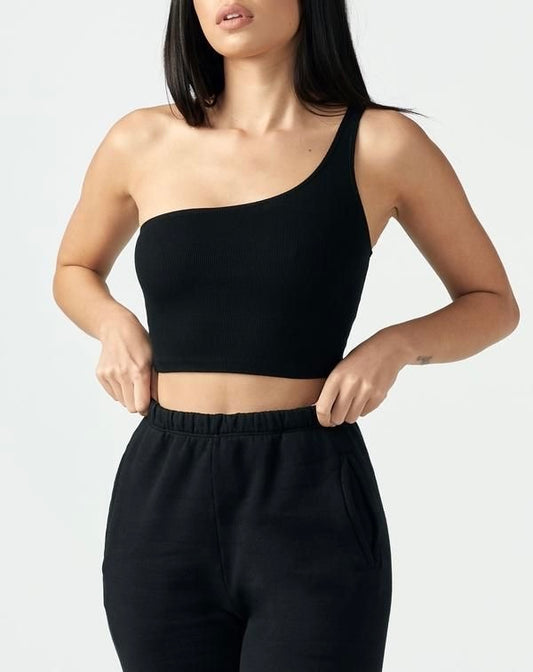 One shoulder crop top
