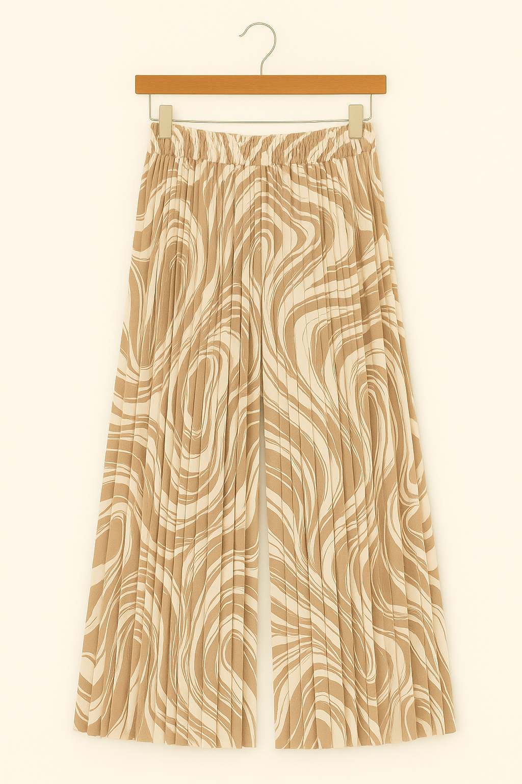 Marble wave pleated pants