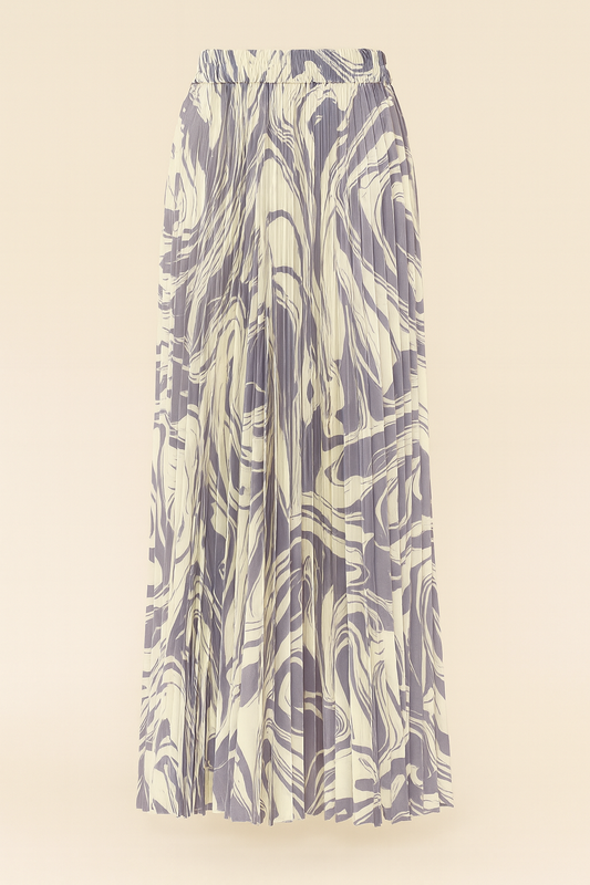 Marble wave pleated pants